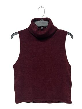 Saints & Hearts | Burgundy Knit Tank Top Turtleneck Pullover Top L